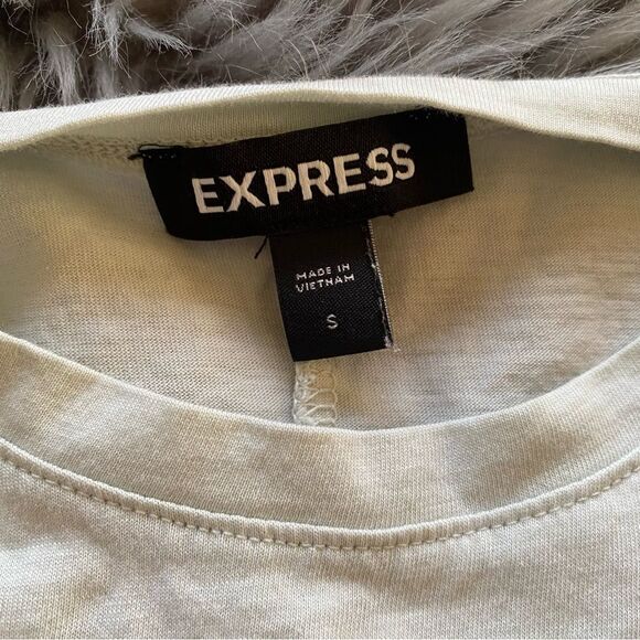 Express Green Crew Neck Shoulder Padded Muscle Tee, S - Picture 3 of 12